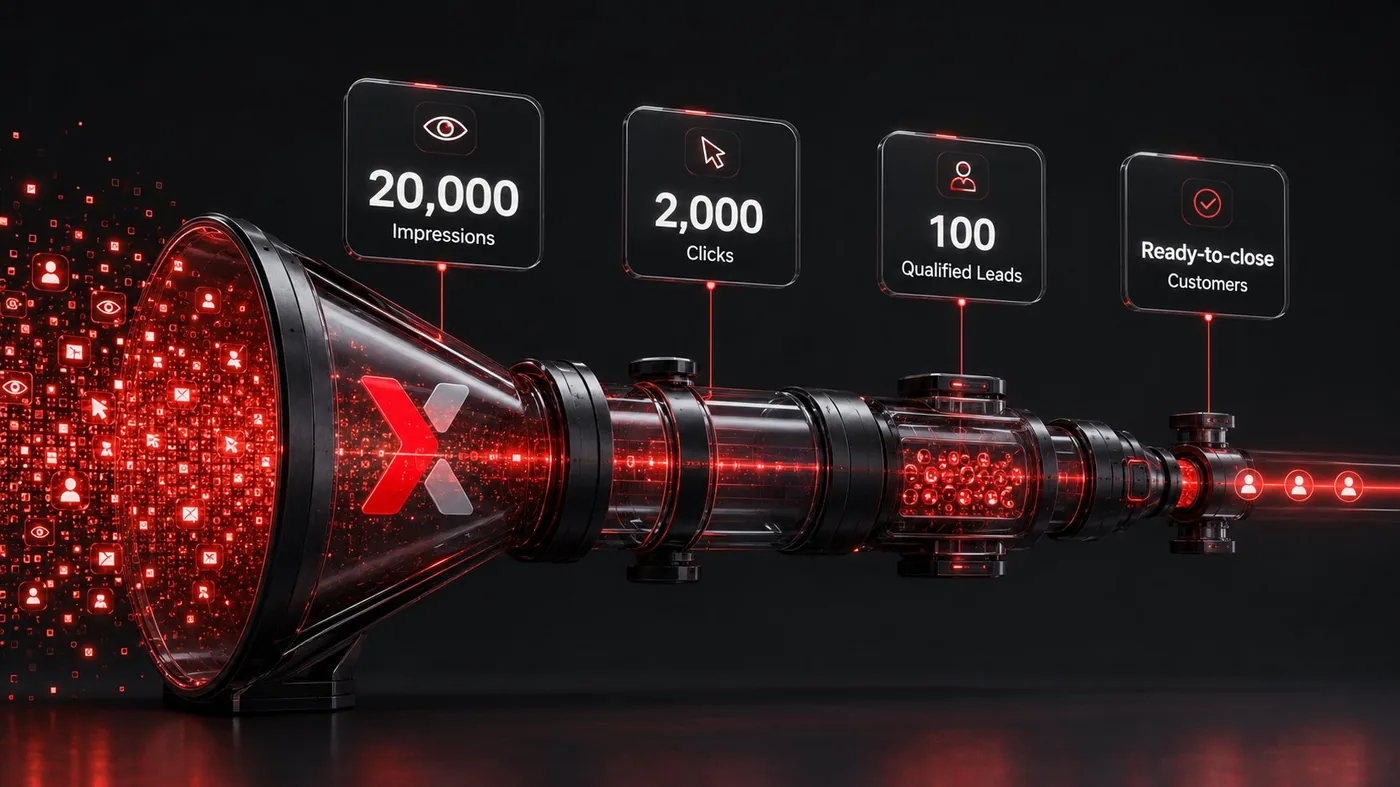The Glixby system converts 20,000 impressions into ready-to-close customers