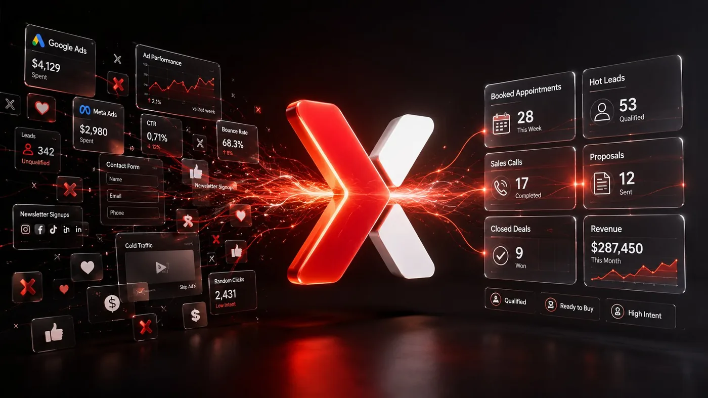 Glixby — money is lost after the click: unqualified leads versus a system that converts into customers